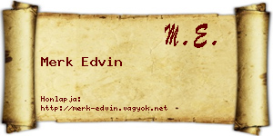 Merk Edvin névjegykártya